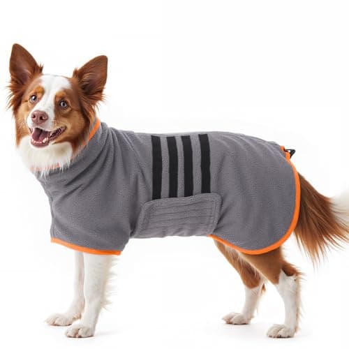 HezzLuv Microfibre Dog Bathrobe Towel Wrap Super Absorbent Dog Drying Coat Bath Robe for Puppy, Medium & Large Dogs, Fast Drying, Adjustable - Image 1