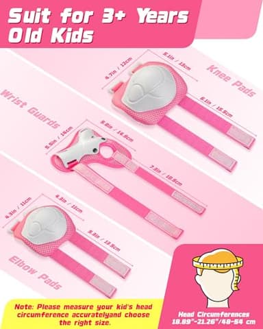 Kids Bike Helmet Set, Adjustable Helmet for Ages 3-10 Year Boys Girls, Pad Set with Knee and Elbow Pads for Bike, Roller, Skating, Scooter, Longboard and More Sports - Image 3
