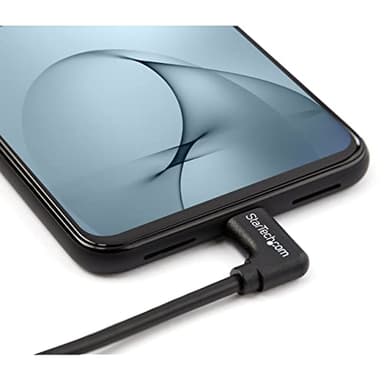 StarTech.com Right Angle USB-C Cable - 1m / 3 ft - Reversible - M/M - USB Type C Cable - USB-C Charge Cable - USB C to USB C Cable (USB2CC1MR), Black - Image 5