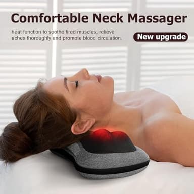 VIKTOR JURGEN Shiatsu Back Massager with Heat – Deep Tissue Massage for Neck, Shoulder, Leg, Upper & Lower Back Pain Relief, Electric Kneading 3D Massage Pillow Gifts for Men Women Dad, Mom, Christmas - Image 2