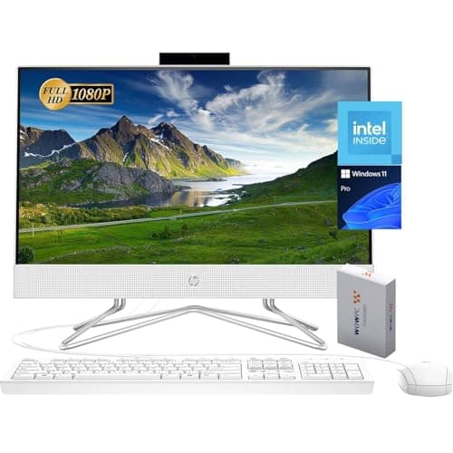 HP 22 inch All-in-One Desktop PC • 2024 Latest Model • Microsoft Office Trial • FHD Display • 40GB RAM • 1TB PCIe SSD • Intel CPU • RJ-45 • HDMI • Keyboard & Mouse • WOWPC Recovery USB • Win11 Pro - Image 1