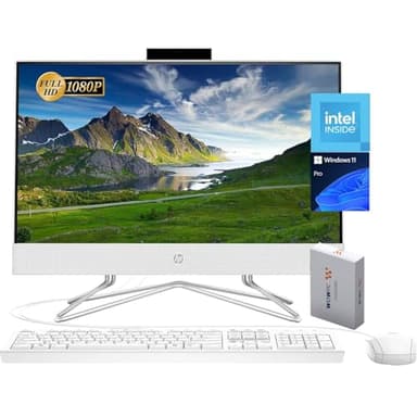 HP 22 inch All-in-One Desktop PC • 2024 Latest Model • Microsoft Office Trial • FHD Display • 40GB RAM • 1TB PCIe SSD • Intel CPU • RJ-45 • HDMI • Keyboard & Mouse • WOWPC Recovery USB • Win11 Pro - Image 1