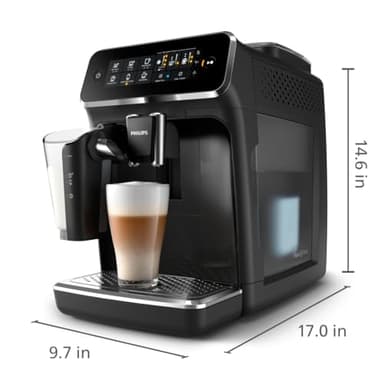 Philips 3200 Series Fully Automatic Espresso Machine, LatteGo Milk Frother, 5 Coffee Varieties, Intuitive Touch Display, 100% Ceramic Grinder, AquaClean Filter, My Coffee Choice, Black (EP3241/54) - Image 3