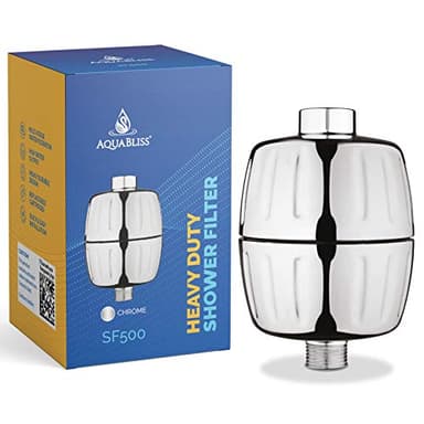 AquaBliss HEAVY DUTY Shower Filter – Latest Superior Advanced 30x Filtration - Universal Multi-Stage Shower Head Filter Reduces Chemicals, Chlorine & Odors - Chrome (SF500) - Image 1