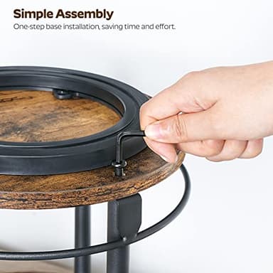YATINEY Lazy Susan Organizer, Rotating Spice Rack, 2 Tier Spice Turntable Organizer, Industrial Turntable Spice Holder, for Kitchen Countertop and Cabinet, Compact and Versatile, Rustic Brown SR22BR - Image 9