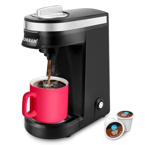 CHULUX Single Serve Coffee Maker for K Capsule and Ground Coffee, Single Cup Coffee Machine, Black - Image 1