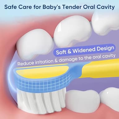 EASICUTI Soft Toddler Toothbrushes, Efficient 3 Sided Toothbrush, Baby Toothbrush 12 Months and up, Infant Toothbrush, Toddler Training Tooth brush for Ages 1-8 Years, Cleans All Sides-4 Pack (Patent) - Image 3