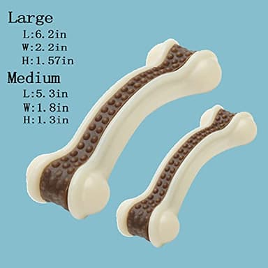 BETTEPROD Dog Chew Toys for Aggressive Chewers Large Breed,2 Pack Beef Flavor Indestructible Dog Teething Chew Toys Bones for Large/Medium/Small Puppies,Pet Toy with Nylon - Image 3