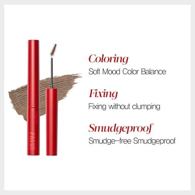 Espoir The Brow Color Fixing Cara #2 Taupe 0.1 fl oz | Easy Fixing without Clumping with Skinny Brush | Long Lasting Smudgeproof Eyebrow Mascara | Soft Mood Coloring Tinted Gel | Korean Eye Makeup - Image 5