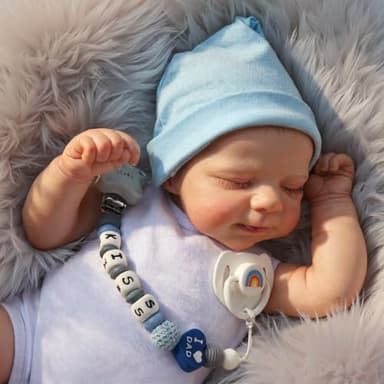 CHAREX Realistic Reborn Baby Dolls Boy - 18 Inch Newborn Sleeping Baby Dolls, Lifelike Reborn Baby Dolls with Weighted Soft Cloth Body Birthday Gift Toy for Age 3+ - Image 1