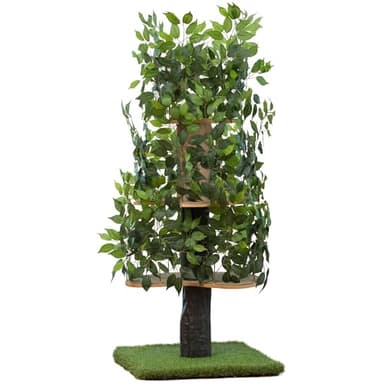 On2 Pets Cat Tree with Leaves Made in USA, Cat House & Cat Activity Tree, Multi-Level Cat Condo for Indoor Cats - Image 1