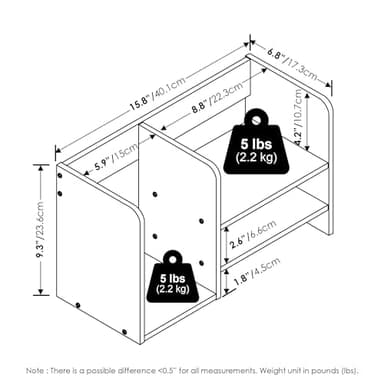 Furinno Hermite Wood Desktop Book and Home Office Supplies Storage Organizer, Bauhaus Oak - Image 3