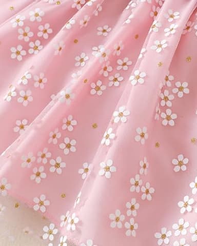 Toddler Girl Clothes 2T 3T Summer Outfit Girls Denim Tulle Dress Princess Ruffle Short Sleeve Tutu Prom Sundress Cute Toddler Pink Floral Dresses - Image 7