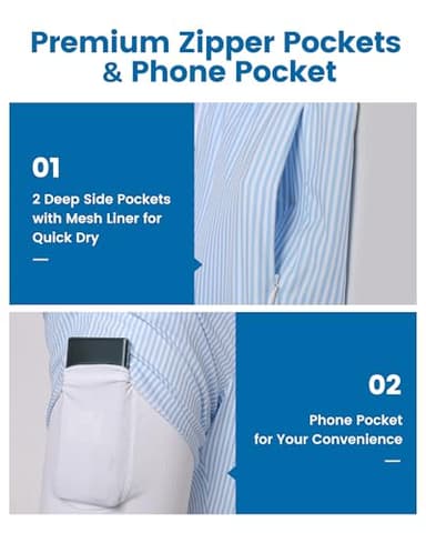 maamgic 2 in 1 Mens Swim Trunks 7 Inch Swim Shorts Swim Suits Board Shorts Blue Stripe-White Large - Image 3