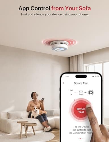 X-Sense Smart Smoke Detector Carbon Monoxide Detector Combo, Battery-Operated (Not AC Hardwired) Interconnected Combination Smoke Carbon Monoxide Detector, 5 Detectors with 1 Base Station, SC07-MR51 - Image 5