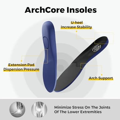 FitVille Men's Extra Wide Slip on Walking Shoes with Arch Support Men Slip on Sneakers for Foot Pain Relief-Stepease V2 (13.5 Wide, Jet Black) - Image 5