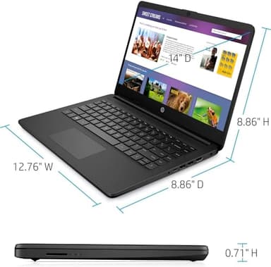 HP 14 Ultrabook • Back to School Limited Edition w/Microsoft 365 • Intel 4-Core CPU • 16GB RAM • 1.6TB Storage (128GB OnBoard w/ 512GB Portable Drive + 1TB OneDrive) • Black • Win 11 - Image 8