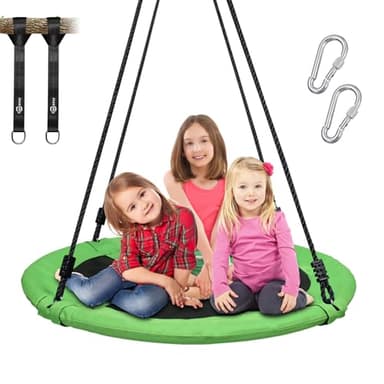 Trekassy 700lb 40 Inch Saucer Tree Swing for Kids Adults Outdoor 900D Oxford Waterproof with 2pcs Tree Hanging Straps, Steel Frame and Adjustable Ropes - Image 1