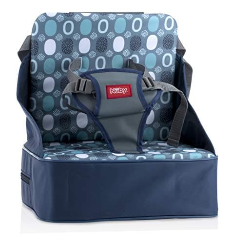 Nuby Easy Go Booster Seat - Travel Booster Seat for Babies and Toddlers - Holds Up to 35 Pounds - 9+ Months - Blue - Image 1