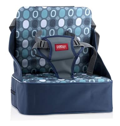 Nuby Easy Go Booster Seat - Travel Booster Seat for Babies and Toddlers - Holds Up to 35 Pounds - 9+ Months - Blue - Image 1