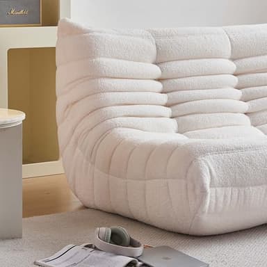 Bean Bag Chair for Adults, Oversized Loveseat Fireside Chair Comfy Lazy Floor Sofa, 2 Seater Lazy Sofa Couch Memory Foam Bean Bag for Living Room, Bedroom Apartment Office (Beige) - Image 6