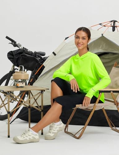 baleaf Women's Sun Shirts UPF 50+ Hoodie Long Sleeve Spf UV Shirt Lightweight Quick Dry Hiking Zip Pocket Green S - Image 6
