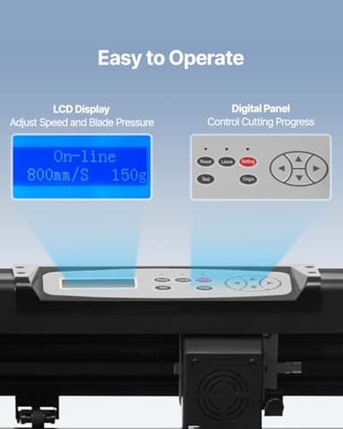 VEVOR 34inches Vinyl Cutter Machine, Bluetooth Cutting Plotter Machine, 400in/10m Accuracy Steel Roller Shaft Adjustable Speed Force, SignMaster Tool Kit for Sign Making Windows & Mobile - Image 6
