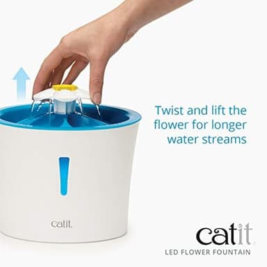 Catit LED Flower Fountain with Triple Action Filter, Cat Drinking Water Fountain, 3 L - Image 5