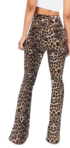KDF High Waisted for Women Nashville Outfits Bell Bottom Jeans Leopard Print Jeans,Size 10,Leopard Print - Image 4