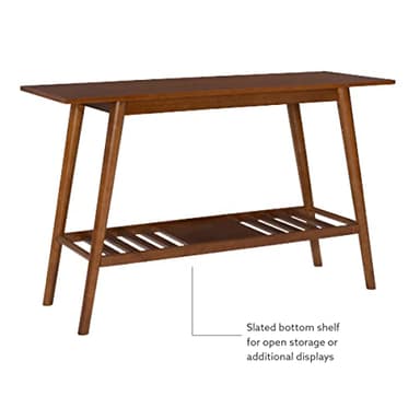 Linon Melissa Mid-Century Modern Walnut Console Table - Image 4