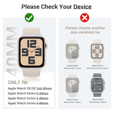 Tensea [3PCS for Apple Watch Screen Protector Case 40mm SE 3rd/SE 2rd Generation/SE/Series 6/5/4 Accessories, iWatch Protective Face Cover for Women Men, Bumper Tempered Glass for iPhone Watch 40 mm - Image 2
