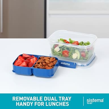 Sistema TO GO Stax Leakproof Food Storage Containers | 1 L | Airtight & Stackable Meal Prep Containers with Lids | Lunch Boxes | BPA-Free | 3 Count - Image 3