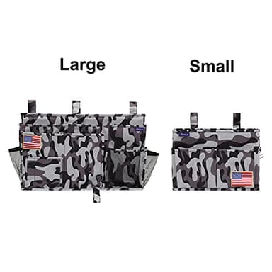 Surblue Bedside Caddy Hanging Bed Organizer Storage Bag Pocket for Bunk and Hospital Beds, College Dorm Rooms Baby Bed Rails, Wheelchair Side Bag, Camp Chiars, 4 Pockets and 2 Hooks (Small City) - Image 7