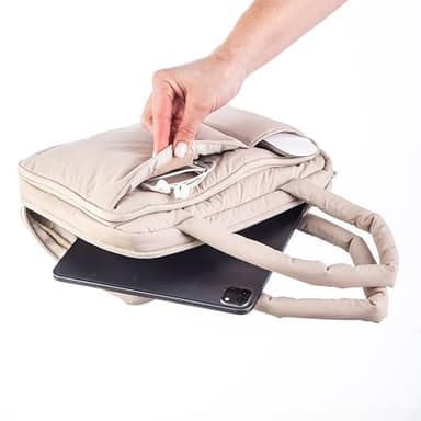 DiverseBee Large Bible Cover with Handles, Carrying Case for Women, Tote Bag, Book Cover, Bible Accessories, Christian Gift (Beige) - Image 5