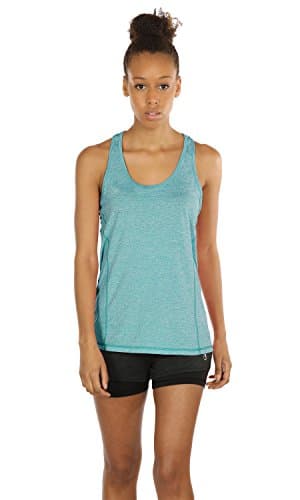 icyzone Workout Tank Tops for Women - Racerback Athletic Yoga Tops, Running Exercise Gym Shirts(Pack of 3)(M, Black/Granite/Green) - Image 5