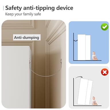 RISTERN White Metal Storage Cabinet, 48" Steel Cabinets for Home Office, Kitchen Pantry Storage Cabinet with Doors and 3 Adjustable Shelves, for Office, Home, Garage, School - Image 6