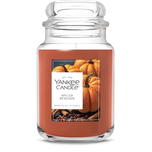 Yankee Candle Spiced Pumpkin, Fall Scented Candle, 22oz Large Jar with up to 150 Hour Burn Time - Image 1