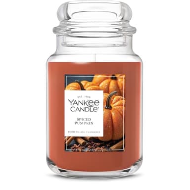 Yankee Candle Spiced Pumpkin, Fall Scented Candle, 22oz Large Jar with up to 150 Hour Burn Time - Image 1