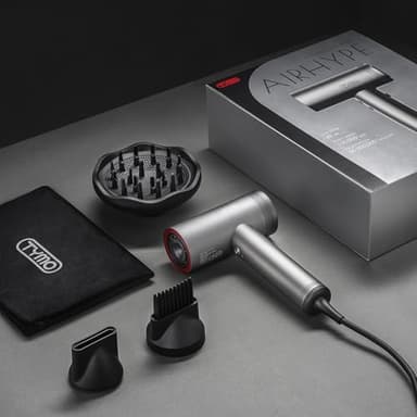 TYMO Hair Dryer with Diffuser for Women - 1500W Professional High Speed Blow Dryer with Comb, 110,000RPM Fast Dry, 200 Million Ionic Hairdryer, 4 Temps & 3 Speeds, 8 Ft Cord for Salon, Metal Gray - Image 8