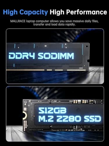 18.5"Laptop Computer with Windows 11 PRO,8000 mAh Battery,Intel N150 Quad-Core Processor UP to 3.6GHZ,16GB DDR4 RAM 512GB SSD,WiFi 5,Full HD IPS Display,2025 Laptops for Work Business Office Student - Image 6