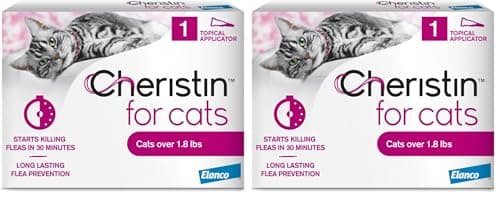 Cheristin Flea Treatment & Prevention for Cats | Fast Acting Topical flea Treatment for Cats Over 1.8 lbs | 1 Count (Pack of 2) - Image 1