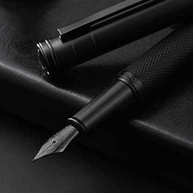 Hongdian Black Forest Fountain Pen Medium Nib Classic Design with Converter and Metal Pen Case Set - Image 4