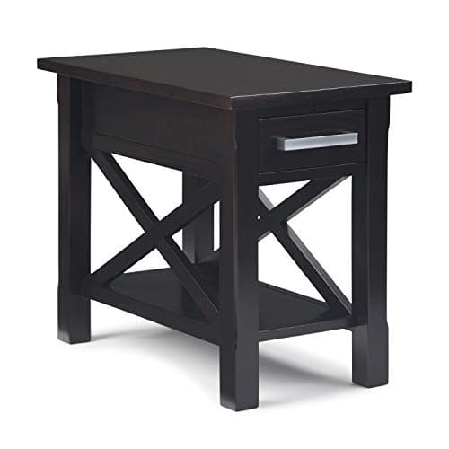 SIMPLIHOME Kitchener SOLID WOOD 14 inch Wide Rectangle Contemporary Narrow Side Table in Hickory Brown for the Living Room and Bedroom - Image 1