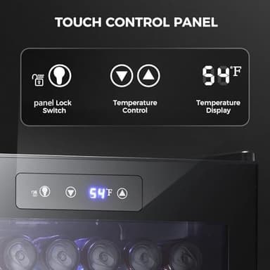 Kismile 4.5 Cu.ft Beverage Refrigerator and Cooler,126 Can Mini Fridge Glass Door with Digital Temperature Display for Soda,Beer or Wine,small Drink Dispenser Cooler for Home,Office or Bar (Black) - Image 4