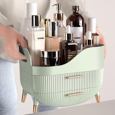 Pajiriona Makeup Organizer with Drawers,Skincare Organizer for Vanity,Storage Box with Handle,Large Cosmetic Display case for Dresser, Bathroom Countertop - Image 5