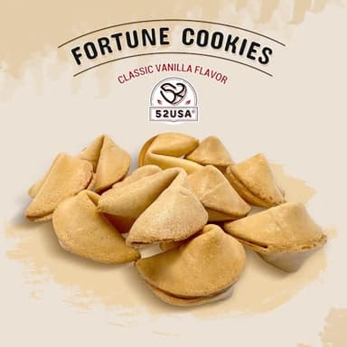 52USA Fortune Cookies, Approx. 350pcs, Vanilla Flavor, Fortune Cookies Individually Wrapped Bulk, Fresh Cookies 56oz - Image 3