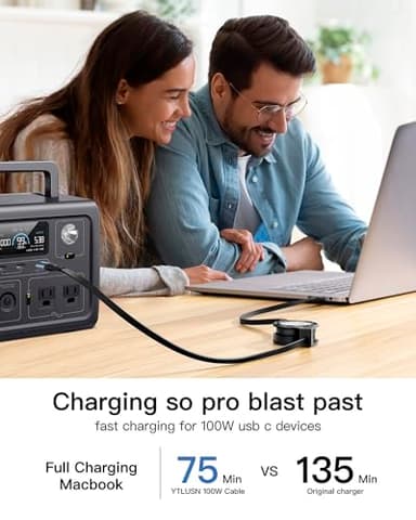 Retractable USB C Cable 100W, [2Pack 4Ft] LED USB C to USB C Cable 5A Fast Charging Cable,Type C to Type C Charger Cord,USB C Cord for iPhone 17/16/15/Pro/Pro Max/Plus iPad MacBook Galaxy Pixel PS5 - Image 5