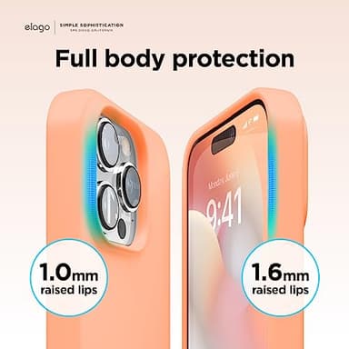 elago Compatible with iPhone 14 Pro Case, Liquid Silicone Case, Full Body Protective Cover, Shockproof, Slim Phone, Anti-Scratch Soft Microfiber Lining, 6.1 inch (Salmon) - Image 6
