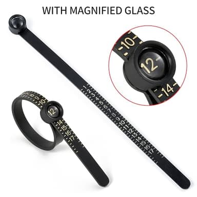 Hudinsun 4 PCS Ring Sizer Measuring Tool Kit, Ring Mandrel Measurer, 2 PCS Finger Size Tape 1-17 USA Rings Size, 27 PCS Stainless Steel Measuring Ring Tool, US Ring Size 0-13 with Half Size - Image 2