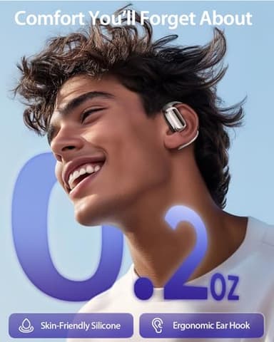 DARONGFENG Open Ear Wireless Bluetooth Headphones, Pain-Free Air Conduction Ear Buds with LED Digital Display Charging Case, Sweat Resistant for Running, Safe Driving, and Extended Daily Use - Image 2
